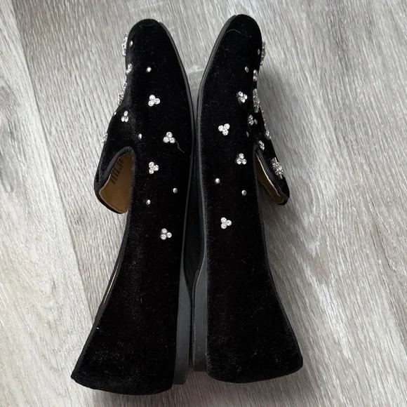 Birdies Black Loafers Rhinestones Gems Shoes Flats Size 9 - Picture 10 of 13